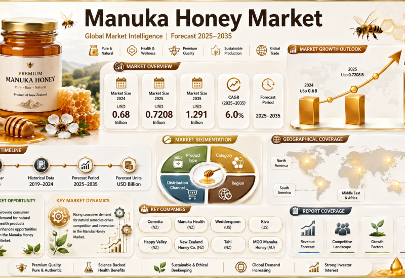 Manuka Honey Market Reaches USD 1.291 Billion by 2035 at 6.0% CAGR as Natural Wellness Demand Accelerates